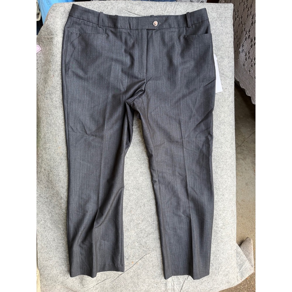 Calvin Klein Modern Fit Dress Pants Charcoal Grey Straight Leg Women Size 14 NWT